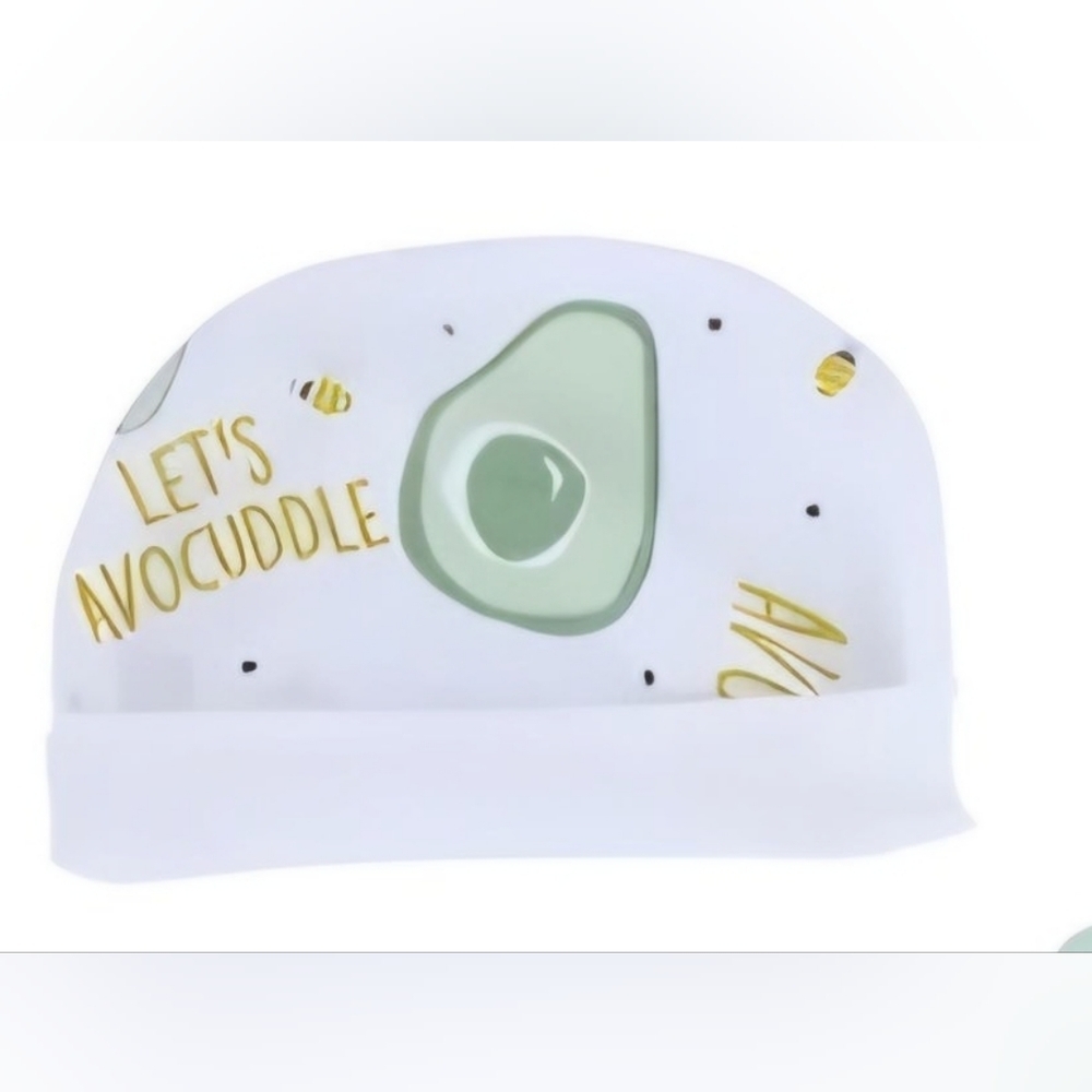 NWT baby gift set adorable cute matching sleeper hat mittens avocado avocuddle - Picture 2 of 4